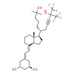 ChemSpider 2D Image | (1R,3R,7E,17beta)-17-[(6R)-1,1,1-Trifluoro-2,10-dihydroxy-10-methyl-2-(trifluoromethyl)-3-undecyn-6-yl]-9,10-secoestra-5,7-diene-1,3-diol | C31H44F6O4