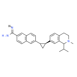 ChemSpider 2D Image | 6-[(2S)-2-(1-Isopropyl-2-methyl-1,2,3,4-tetrahydro-7-isoquinolinyl)cyclopropyl]-2-naphthalenecarboximidamide | C27H31N3