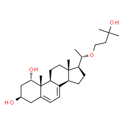 ChemSpider 2D Image | (1alpha,3beta,20S)-20-(3-Hydroxy-3-methylbutoxy)pregna-5,7-diene-1,3-diol | C26H42O4