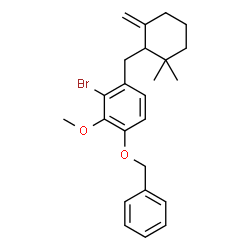 ChemSpider 2D Image | 1-(Benzyloxy)-3-bromo-4-[(2,2-dimethyl-6-methylenecyclohexyl)methyl]-2-methoxybenzene | C24H29BrO2