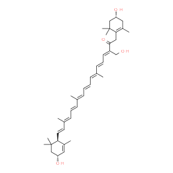 ChemSpider 2D Image | (3R,3'R,6'R)-3,19,3'-Trihydroxy-7,8-dihydro-b,e-caroten-8-one | C40H56O4