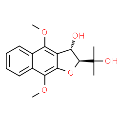 ChemSpider 2D Image | (2S,3S)-2-(2-Hydroxy-2-propanyl)-4,9-dimethoxy-2,3-dihydronaphtho[2,3-b]furan-3-ol | C17H20O5
