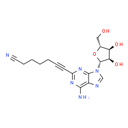 ChemSpider 2D Image | 2-(6-Cyano-1-hexyn-1-yl)adenosine | C17H20N6O4