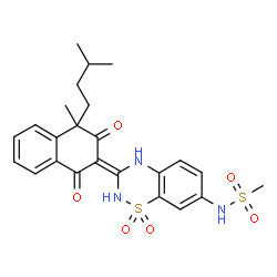 ChemSpider 2D Image | N-{(3Z)-3-[4-Methyl-4-(3-methylbutyl)-1,3-dioxo-3,4-dihydro-2(1H)-naphthalenylidene]-1,1-dioxido-3,4-dihydro-2H-1,2,4-benzothiadiazin-7-yl}methanesulfonamide | C24H27N3O6S2