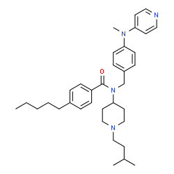 ChemSpider 2D Image | N-[1-(3-Methylbutyl)-4-piperidinyl]-N-{4-[methyl(4-pyridinyl)amino]benzyl}-4-pentylbenzamide | C35H48N4O