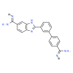 ChemSpider 2D Image | 2-(4'-Carbamimidoyl-3-biphenylyl)-1H-benzimidazole-6-carboximidamide | C21H18N6