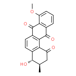 ChemSpider 2D Image | (3R,4S)-4-Hydroxy-8-methoxy-3-methyl-3,4-dihydro-1,7,12(2H)-tetraphenetrione | C20H16O5