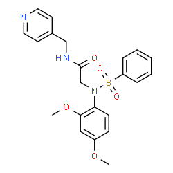 ChemSpider 2D Image | N~2~-(2,4-Dimethoxyphenyl)-N~2~-(phenylsulfonyl)-N-(4-pyridinylmethyl)glycinamide | C22H23N3O5S