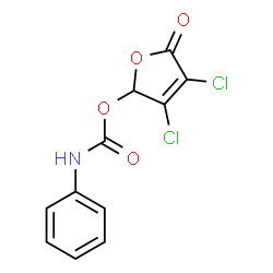 ChemSpider 2D Image | 3,4-Dichloro-5-oxo-2,5-dihydro-2-furanyl phenylcarbamate | C11H7Cl2NO4