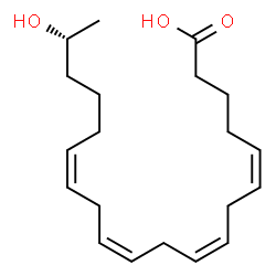 ChemSpider 2D Image | (5Z,8Z,11Z,14Z,19R)-19-Hydroxy-5,8,11,14-icosatetraenoic acid | C20H32O3