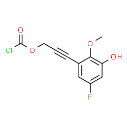 ChemSpider 2D Image | 3-(5-Fluoro-3-hydroxy-2-methoxyphenyl)-2-propyn-1-yl carbonochloridate | C11H8ClFO4
