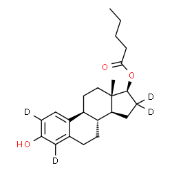 ChemSpider 2D Image | (17beta)-3-Hydroxy(2,4,16,16-~2~H_4_)estra-1(10),2,4-trien-17-yl valerate | C23H28D4O3