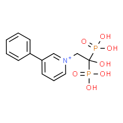 ChemSpider 2D Image | 1-(2-Hydroxy-2,2-diphosphonoethyl)-3-phenylpyridinium | C13H16NO7P2
