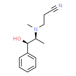 ChemSpider 2D Image | 3-{[(1R,2S)-1-Hydroxy-1-phenyl-2-propanyl](methyl)amino}propanenitrile | C13H18N2O
