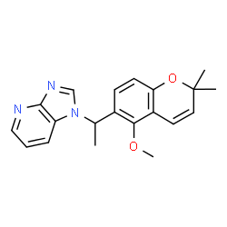 ChemSpider 2D Image | 1-[1-(5-Methoxy-2,2-dimethyl-2H-chromen-6-yl)ethyl]-1H-imidazo[4,5-b]pyridine | C20H21N3O2