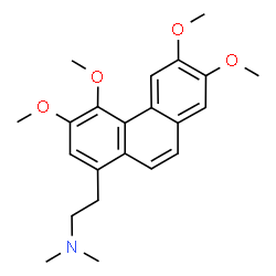 ChemSpider 2D Image | N,N-Dimethyl-2-(3,4,6,7-tetramethoxy-1-phenanthryl)ethanamine | C22H27NO4