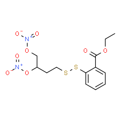 ChemSpider 2D Image | Ethyl 2-{[3,4-bis(nitrooxy)butyl]disulfanyl}benzoate | C13H16N2O8S2