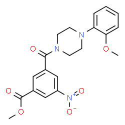 ChemSpider 2D Image | methyl 3-[4-(2-methoxyphenyl)piperazine-1-carbonyl]-5-nitrobenzoate | C20H21N3O6