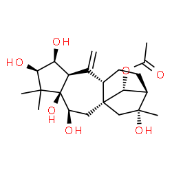 ChemSpider 2D Image | (2beta,3beta,6beta,14R)-2,3,5,6,16-Pentahydroxygrayanotox-10-en-14-yl acetate | C22H34O7