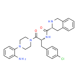ChemSpider 2D Image | (3R)-N-[(2R)-1-[4-(2-Aminophenyl)-1-piperazinyl]-3-(4-chlorophenyl)-1-oxo-2-propanyl]-1,2,3,4-tetrahydro-3-isoquinolinecarboxamide | C29H32ClN5O2