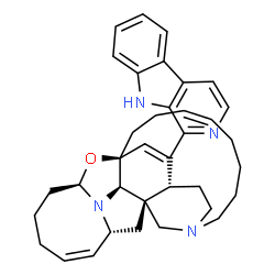 ChemSpider 2D Image | (1S,2R,4R,8Z,10R,12R,13R,21Z)-26-(9H-beta-Carbolin-1-yl)-28-oxa-3,16-diazahexacyclo[11.11.2.1~1,4~.1~12,16~.0~2,12~.0~3,10~]octacosa-8,21,25-triene | C36H42N4O