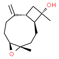 ChemSpider 2D Image | (1S,4S,6S,10R,12S)-4,12-Dimethyl-9-methylene-5-oxatricyclo[8.2.0.0~4,6~]dodecan-12-ol | C14H22O2