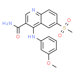 ChemSpider 2D Image | 4-[(3-Methoxyphenyl)amino]-6-(methylsulfonyl)-3-quinolinecarboxamide | C18H17N3O4S