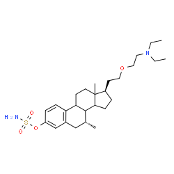 ChemSpider 2D Image | (7alpha,8xi,9xi,13xi,14xi)-21-[2-(Diethylamino)ethoxy]-7-methyl-19-norpregna-1,3,5(10)-trien-3-yl sulfamate | C27H44N2O4S