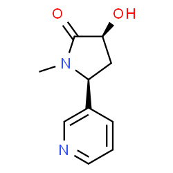 ChemSpider 2D Image | (3S,5S)-3-Hydroxy-1-methyl-5-(3-pyridinyl)-2-pyrrolidinone | C10H12N2O2