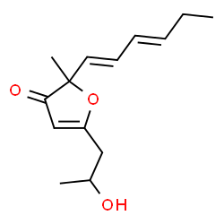 ChemSpider 2D Image | 2-[(1E,3E)-1,3-Hexadien-1-yl]-5-(2-hydroxypropyl)-2-methyl-3(2H)-furanone | C14H20O3