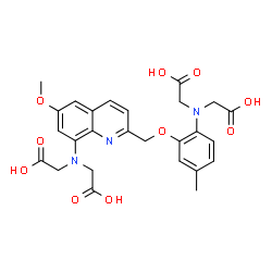 ChemSpider 2D Image | 8-Amino-2-[(2-amino-5-methylphenoxy)methyl]-6-methoxyquinoline-N,N,N',N'-tetraacetic Acid | C26H27N3O10