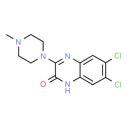 ChemSpider 2D Image | 6,7-dichloro-3-(4-methylpiperazin-1-yl)quinoxalin-2-ol | C13H14Cl2N4O