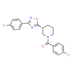 ChemSpider 2D Image | (4-Fluorophenyl){(3R)-3-[3-(4-fluorophenyl)-1,2,4-oxadiazol-5-yl]-1-piperidinyl}methanone | C20H17F2N3O2