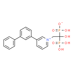 ChemSpider 2D Image | Hydrogen {2-[3-(3-biphenylyl)-1-pyridiniumyl]-1-hydroxy-1-phosphonoethyl}phosphonate | C19H19NO7P2