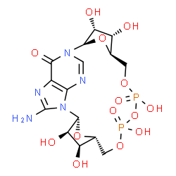ChemSpider 2D Image | 8-Amino-N1-Cyclic Inosine 5'-Diphosphoribose | C15H21N5O14P2