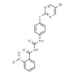 ChemSpider 2D Image | 1-(4-(5-bromopyrimidin-2-ylsulfanyl)phenyl)-3-(2-nitrobenzoyl)urea | C18H12BrN5O4S