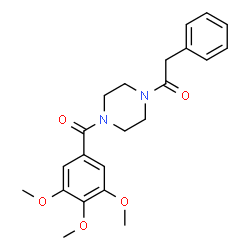 ChemSpider 2D Image | 2-Phenyl-1-[4-(3,4,5-trimethoxybenzoyl)-1-piperazinyl]ethanone | C22H26N2O5