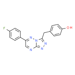 ChemSpider 2D Image | 4-{[6-(4-Fluorophenyl)[1,2,4]triazolo[4,3-b][1,2,4]triazin-3-yl]methyl}phenol | C17H12FN5O