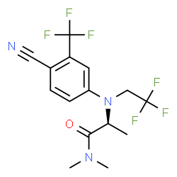 ChemSpider 2D Image | N~2~-[4-Cyano-3-(trifluoromethyl)phenyl]-N,N-dimethyl-N~2~-(2,2,2-trifluoroethyl)-L-alaninamide | C15H15F6N3O