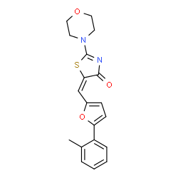 ChemSpider 2D Image | 2-Morpholin-4-yl-5-(5-o-tolyl-furan-2-ylmethylene)-thiazol-4-one | C19H18N2O3S
