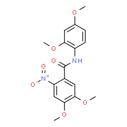 ChemSpider 2D Image | N-(2,4-Dimethoxyphenyl)-4,5-dimethoxy-2-nitrobenzamide | C17H18N2O7