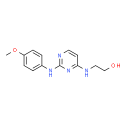 ChemSpider 2D Image | 2-[[2-(4-methoxyanilino)-4-pyrimidinyl]amino]ethanol | C13H16N4O2