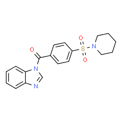 ChemSpider 2D Image | 1H-Benzimidazol-1-yl[4-(1-piperidinylsulfonyl)phenyl]methanone | C19H19N3O3S