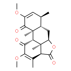 ChemSpider 2D Image | (3aR,5aR,6aS,7S,10aS,10bS,10cR)-2,9-Dimethoxy-3,7,10a,10c-tetramethyl-3a,5a,6,6a,7,10a,10b,10c-octahydro-1H-phenanthro[10,1-bc]furan-1,4,10-trione | C21H26O6