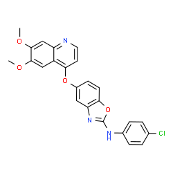 ChemSpider 2D Image | N-(4-Chlorophenyl)-5-[(6,7-dimethoxy-4-quinolinyl)oxy]-1,3-benzoxazol-2-amine | C24H18ClN3O4
