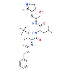ChemSpider 2D Image | N-[(Benzyloxy)carbonyl]-O-(2-methyl-2-propanyl)-L-threonyl-N-{(2S)-1-hydroxy-3-[(3S)-2-oxo-3-pyrrolidinyl]-2-propanyl}-L-leucinamide | C29H46N4O7