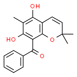 ChemSpider 2D Image | (5,7-Dihydroxy-2,2,6-trimethyl-2H-chromen-8-yl)(phenyl)methanone | C19H18O4