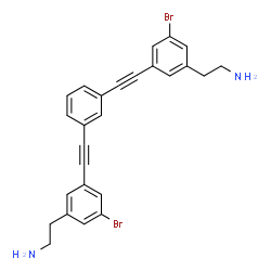 ChemSpider 2D Image | 2,2'-{1,3-Phenylenebis[2,1-ethynediyl(5-bromo-3,1-phenylene)]}diethanamine | C26H22Br2N2