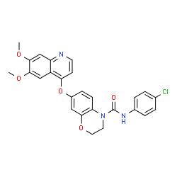 ChemSpider 2D Image | N-(4-Chlorophenyl)-7-[(6,7-Dimethoxyquinolin-4-Yl)oxy]-2,3-Dihydro-1,4-Benzoxazine-4-Carboxamide | C26H22ClN3O5