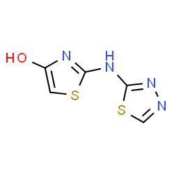 ChemSpider 2D Image | 2-(1,3,4-Thiadiazol-2-ylamino)-1,3-thiazol-4-ol | C5H4N4OS2